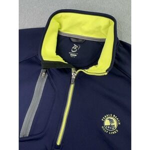 Zero Restriction 1/2 Zip Pullover Tour Series Mens L Navy Blue Pebble Beach Golf